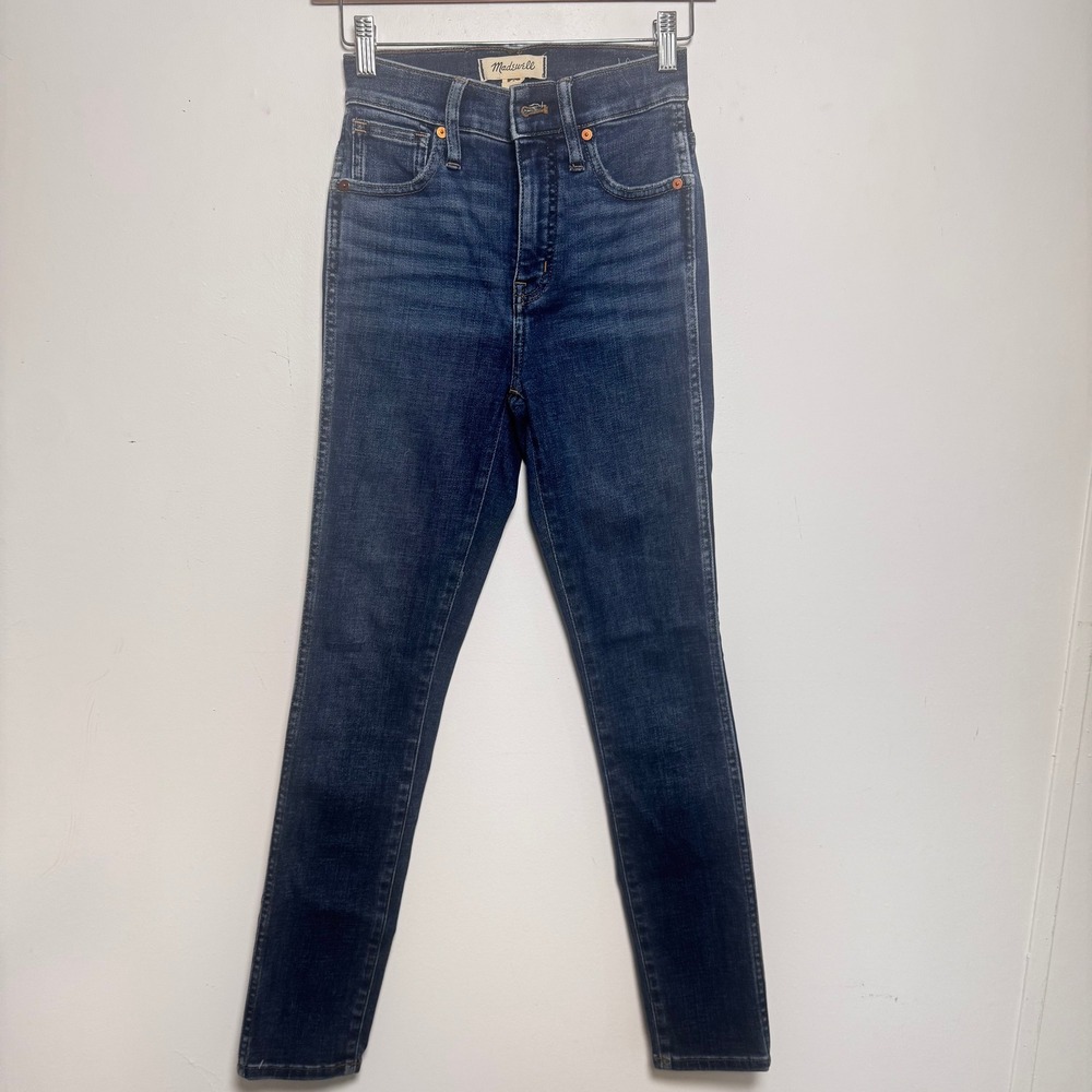 Madewell 10" High-Rise Skinny Jeans Women 23 Dark Indigo Cashmere Blend Denim